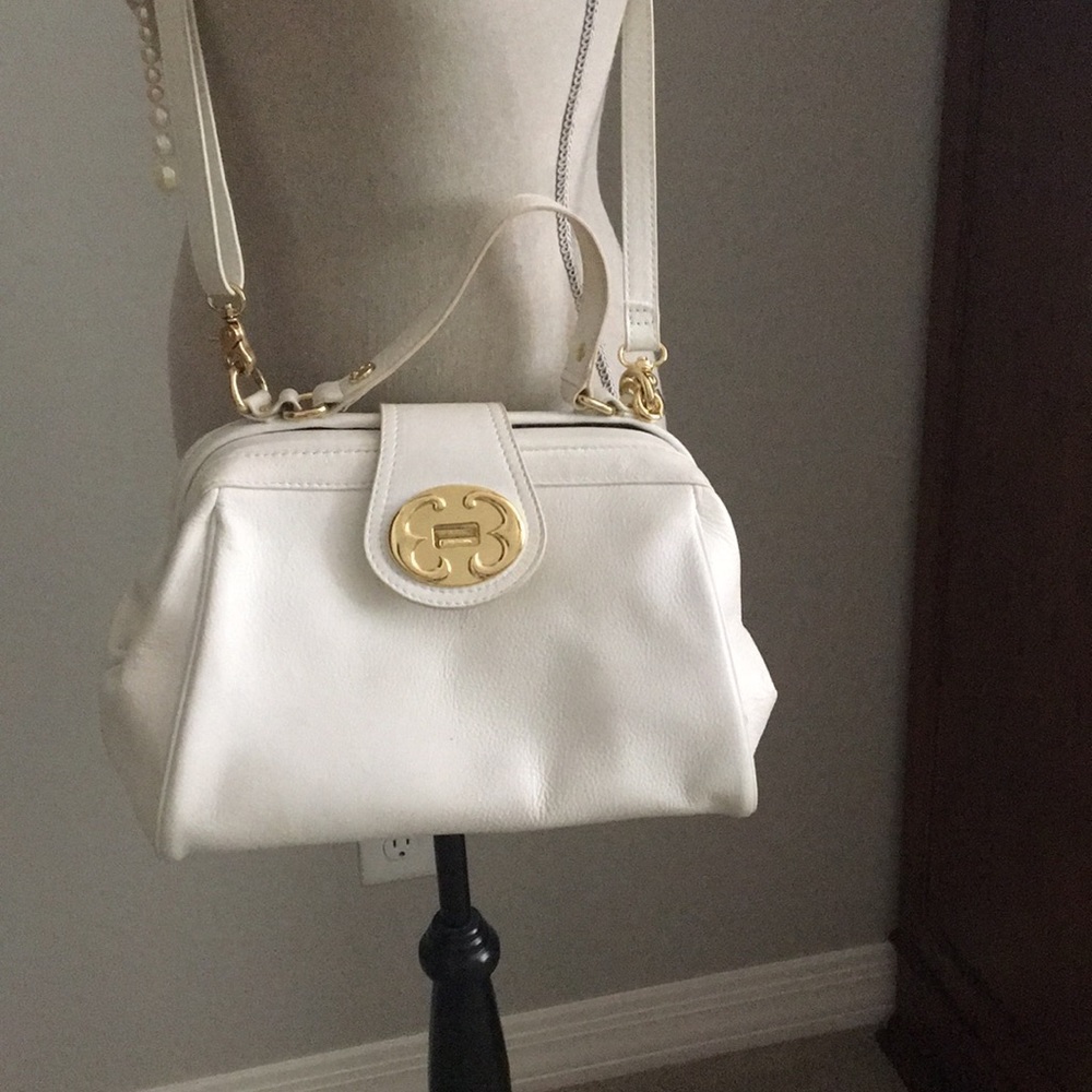 Emma Fox white leather handbag